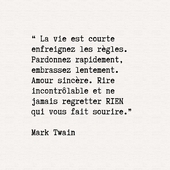 🌟 La vie est courte... alors vivons-la pleinement, avec audace et authenticité. 💫 Cette citation de Mark Twain nous rappelle que chaque instant est une opportunité d'aimer, de rire et de savourer les petits bonheurs sans retenue. ❤️

#motivation #inspiration #citation #marktwain #penséepositive #développementpersonnel #bonheur #joie #gratitude #oser #audace #sansregrets #optimisme #amourdelavie #mondaymotivation #penséesdujour #citationdujour #croireensoi #vivremieux #épanouissement #rire #sourire #positivemindset